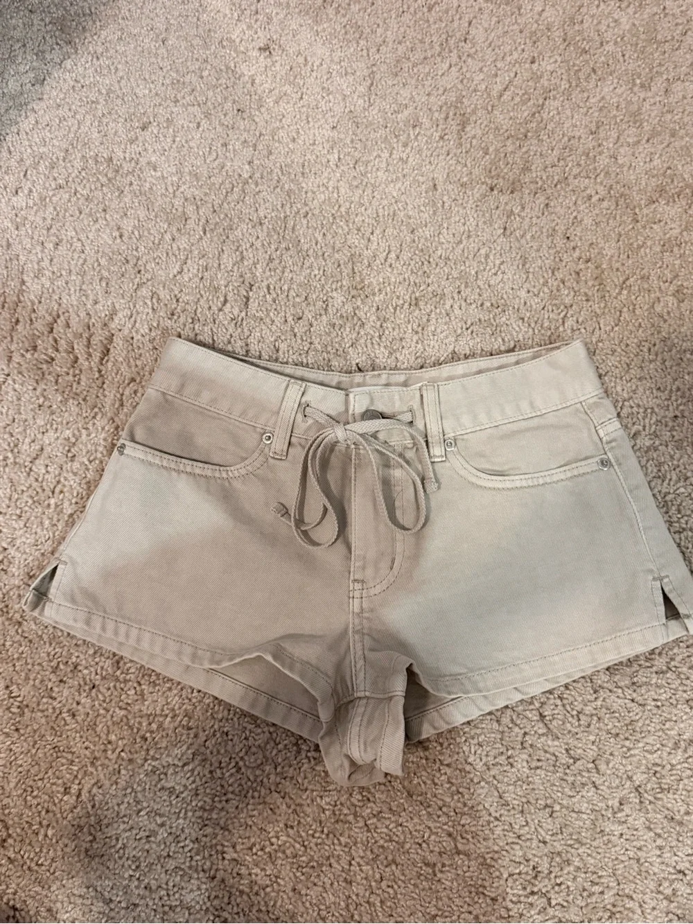 Glassons Beige Drawstring Jean Shorts